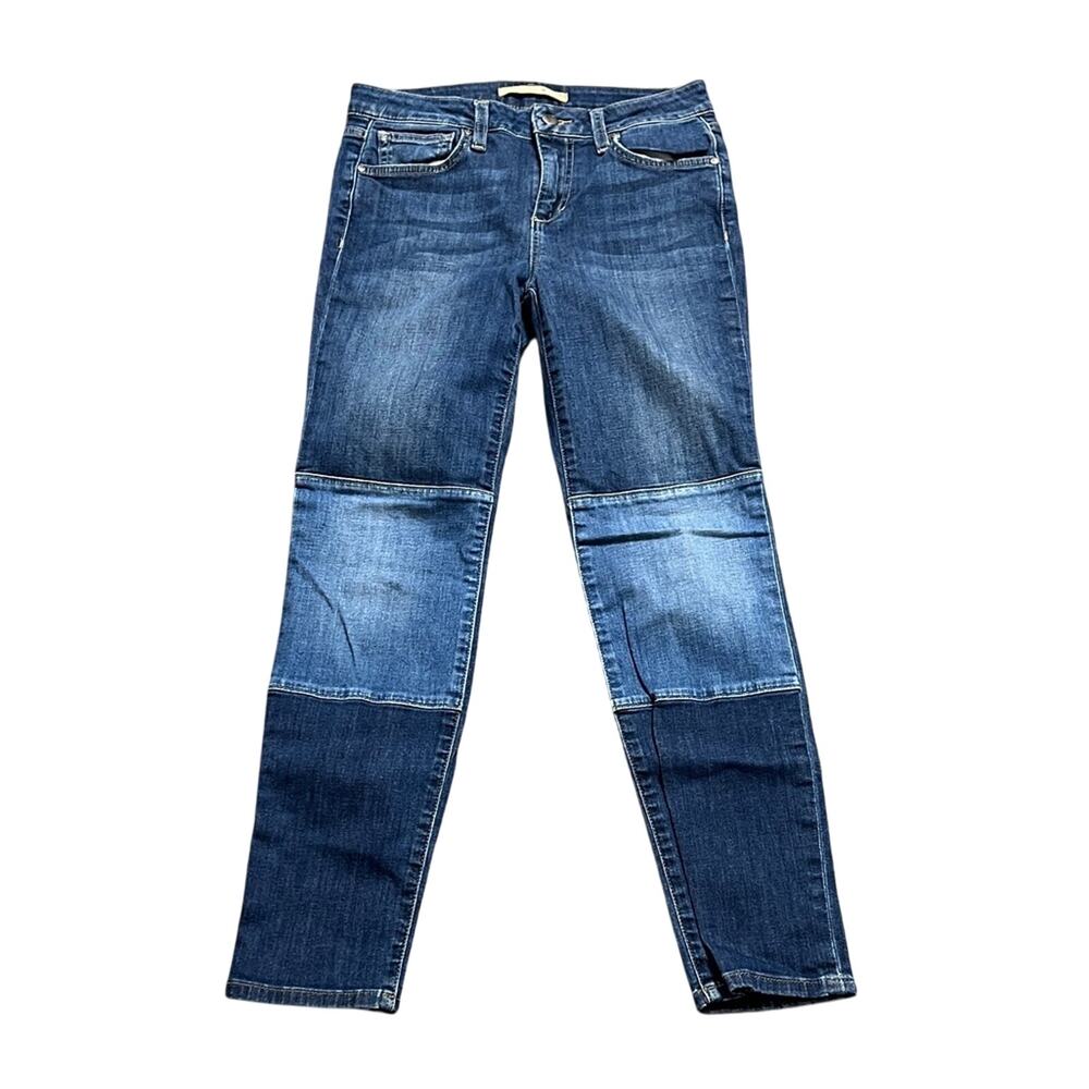 Joe’s Jeans Straight Ankle Patchwork Jeans Blue Colorblock Denim - 26